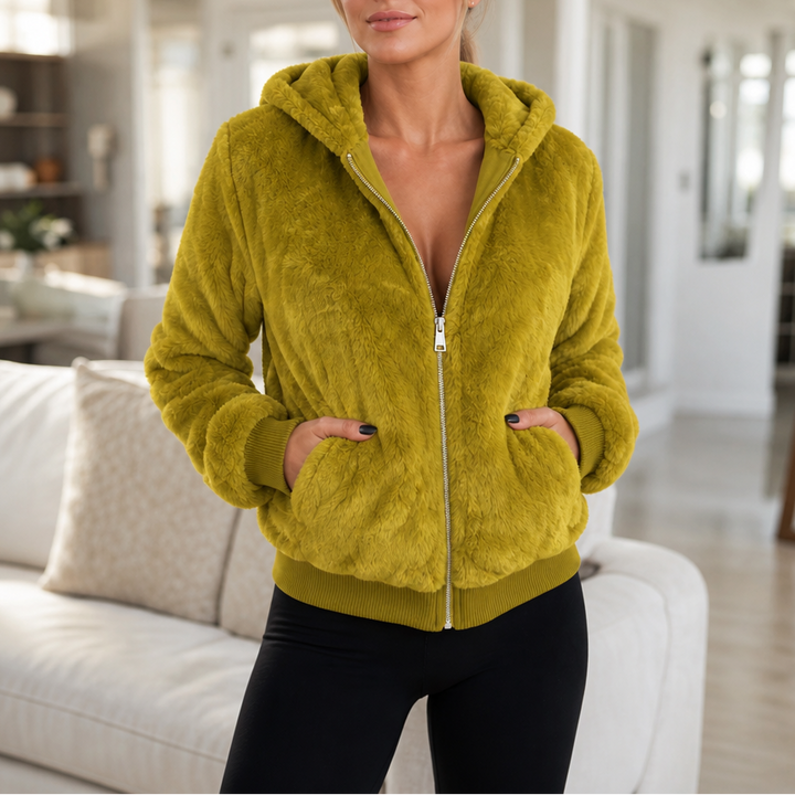 Wearbella – Kurtka z kapturem z sztucznego futra na zamek