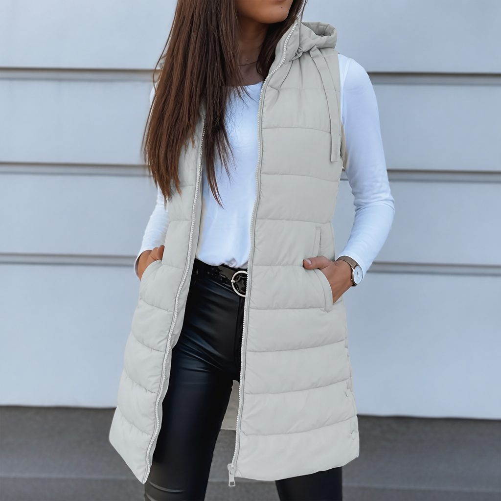 Wearbella – Długa kamizelka puchowa z zamkiem