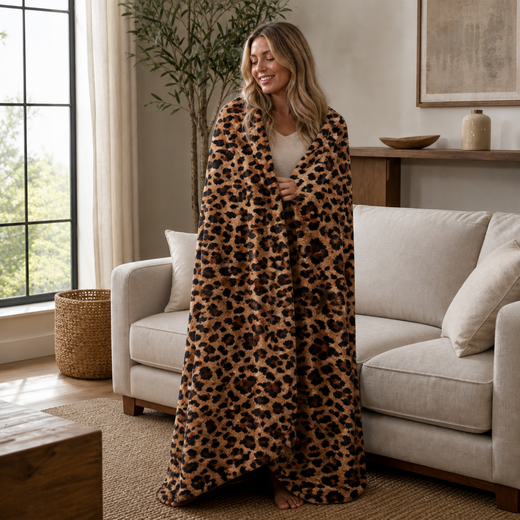 Purrfecto – Koc w Leopardzie z Poliestru
