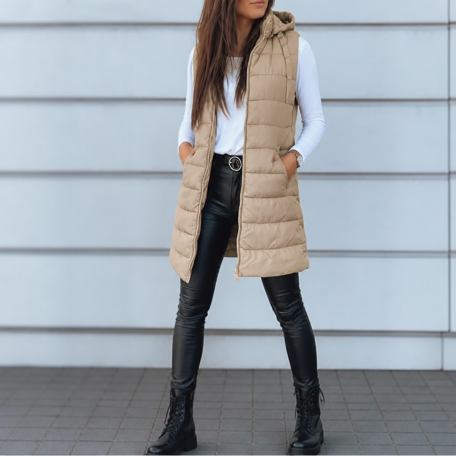 Wearbella – Długa kamizelka puchowa z zamkiem