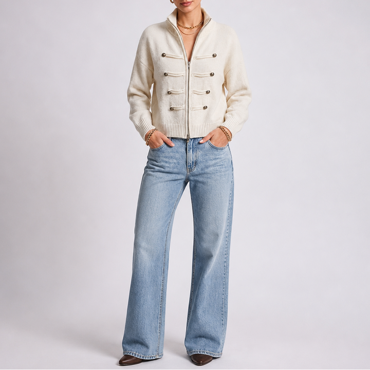 Wearbella – Kardigan z zamkiem i szczegółem w stylu husarskim
