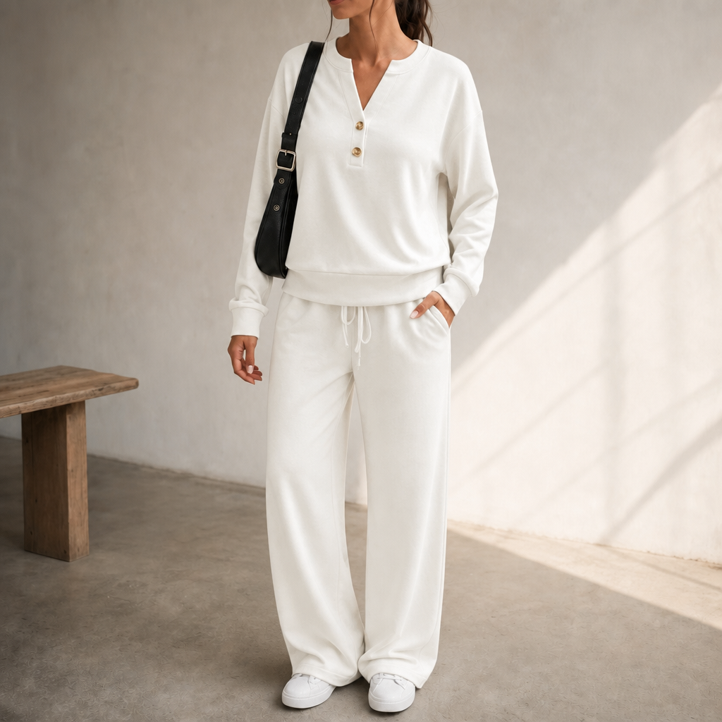 Wearlyn – Komplet dwu-elementowy z szerokimi nogawkami Henley
