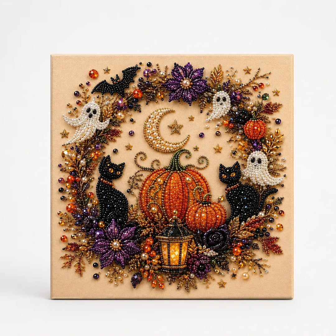 Beadory – Zestaw do tworzenia biżuterii na Halloween z perłowymi koralikami, przytulna sztuka ścienna DIY