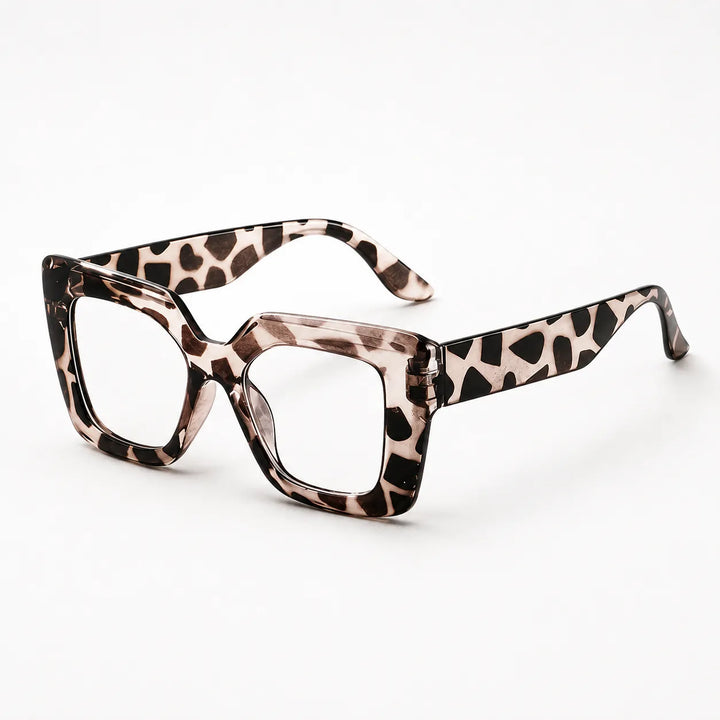 Florenza – Przesadzone kwadratowe okulary przeciwsłoneczne w leopardzie z gradientowymi soczewkami