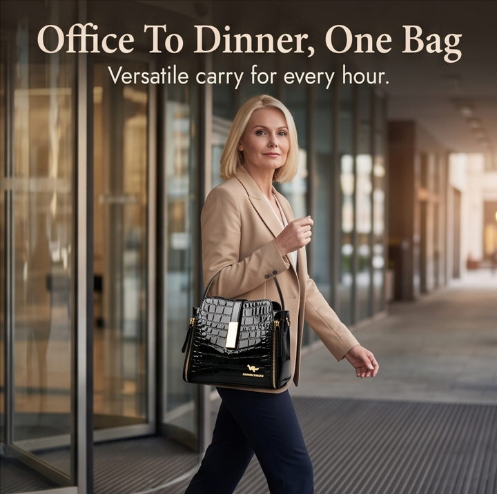 Velora – Torebka Crossbody w Lakierowanym Krokodylu