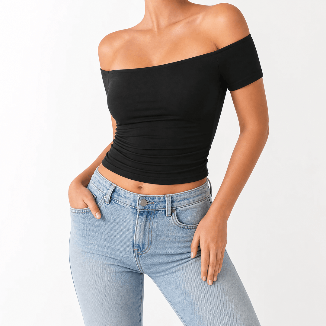 Velora – Damska bluzka slim-fit bez ramiączek