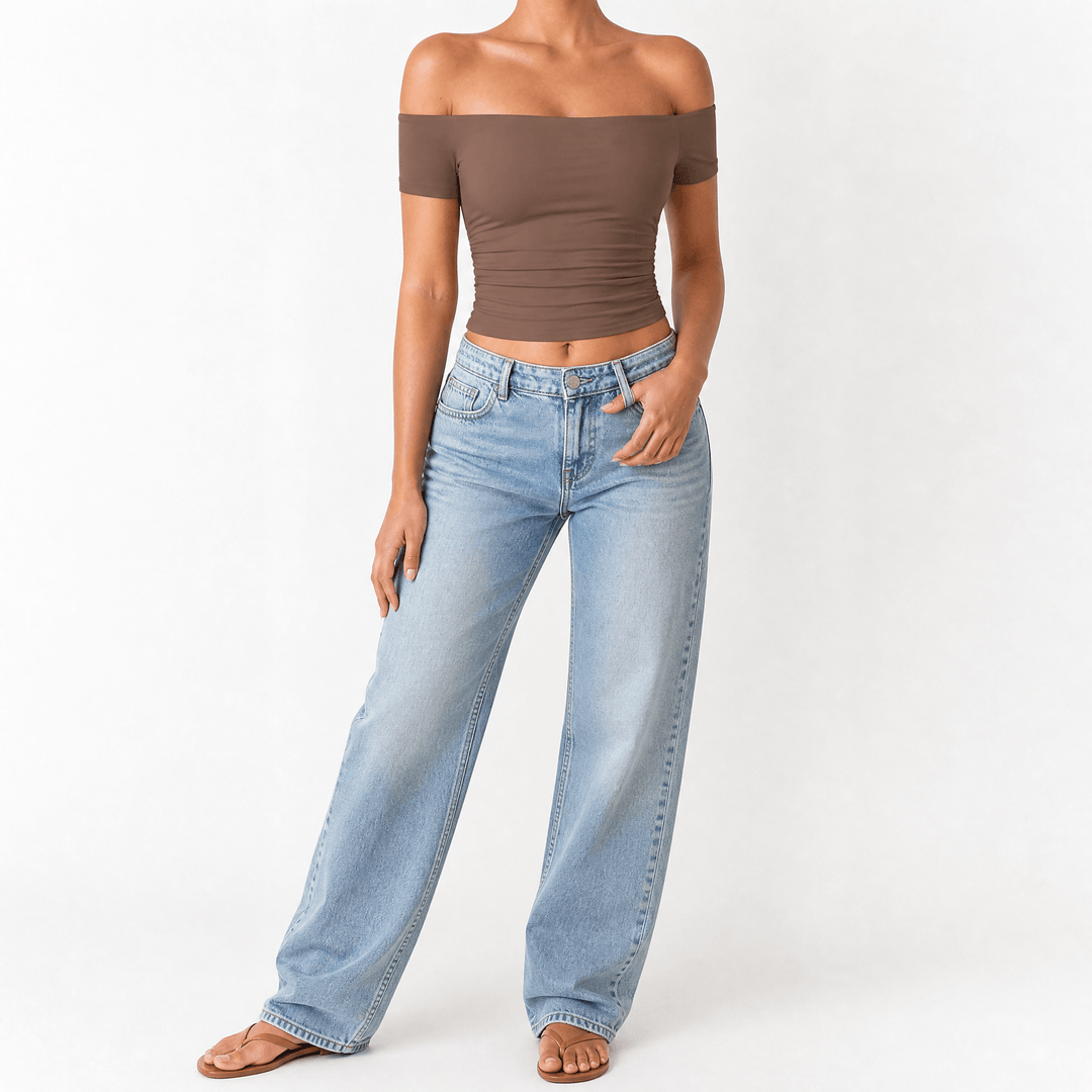 Velora – Damska bluzka slim-fit bez ramiączek