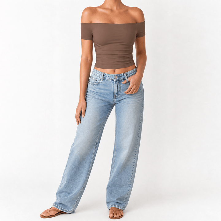 Velora – Damska bluzka slim-fit bez ramiączek