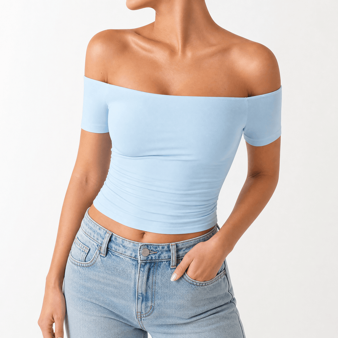 Velora – Damska bluzka slim-fit bez ramiączek