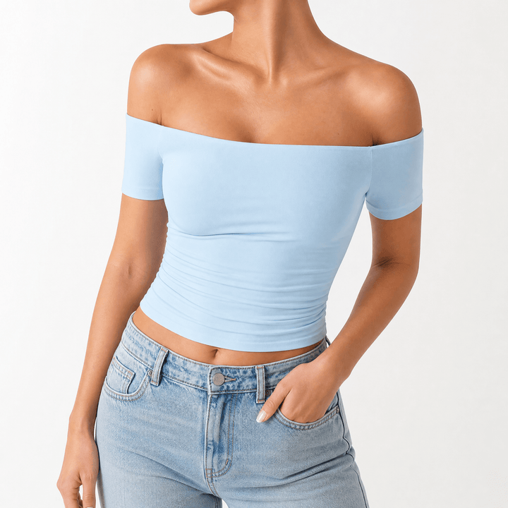 Velora – Damska bluzka slim-fit bez ramiączek