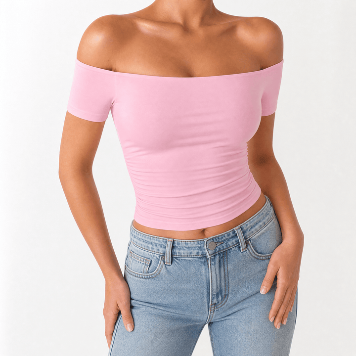 Velora – Damska bluzka slim-fit bez ramiączek