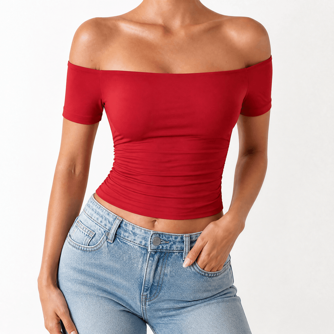 Velora – Damska bluzka slim-fit bez ramiączek
