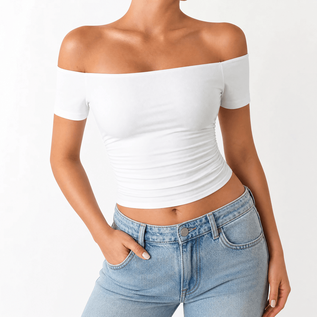 Velora – Damska bluzka slim-fit bez ramiączek