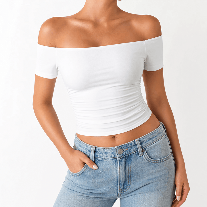 Velora – Damska bluzka slim-fit bez ramiączek
