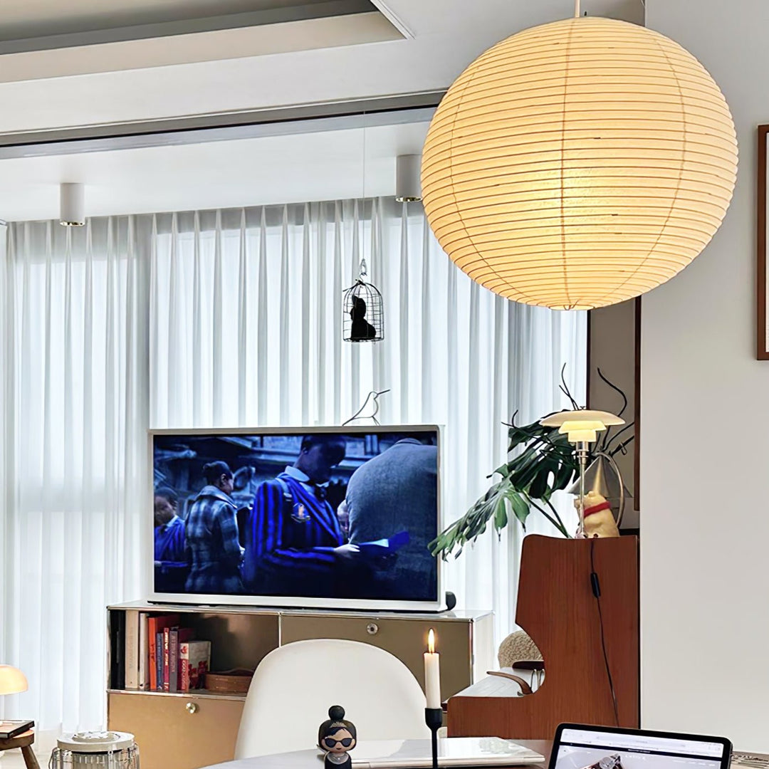 Lampa wisząca z papieru Washi - seria okrągła