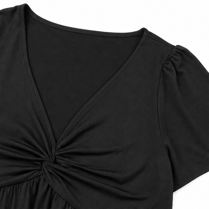 Wearbella – Sukienka w rozmiarze plus z dekoltem w serek i falbankowymi rękawami, z kieszeniami