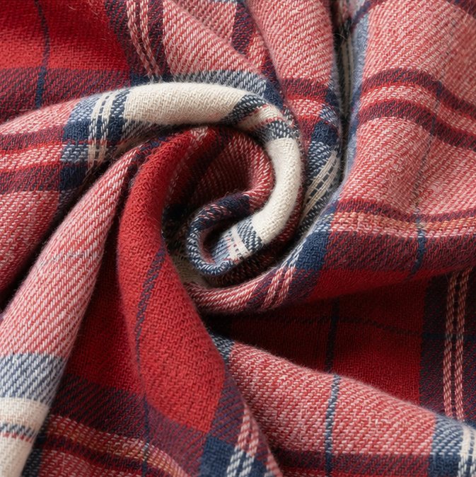 Wrenfield – Bluzka w kratę z okrągłym dekoltem i mankietami